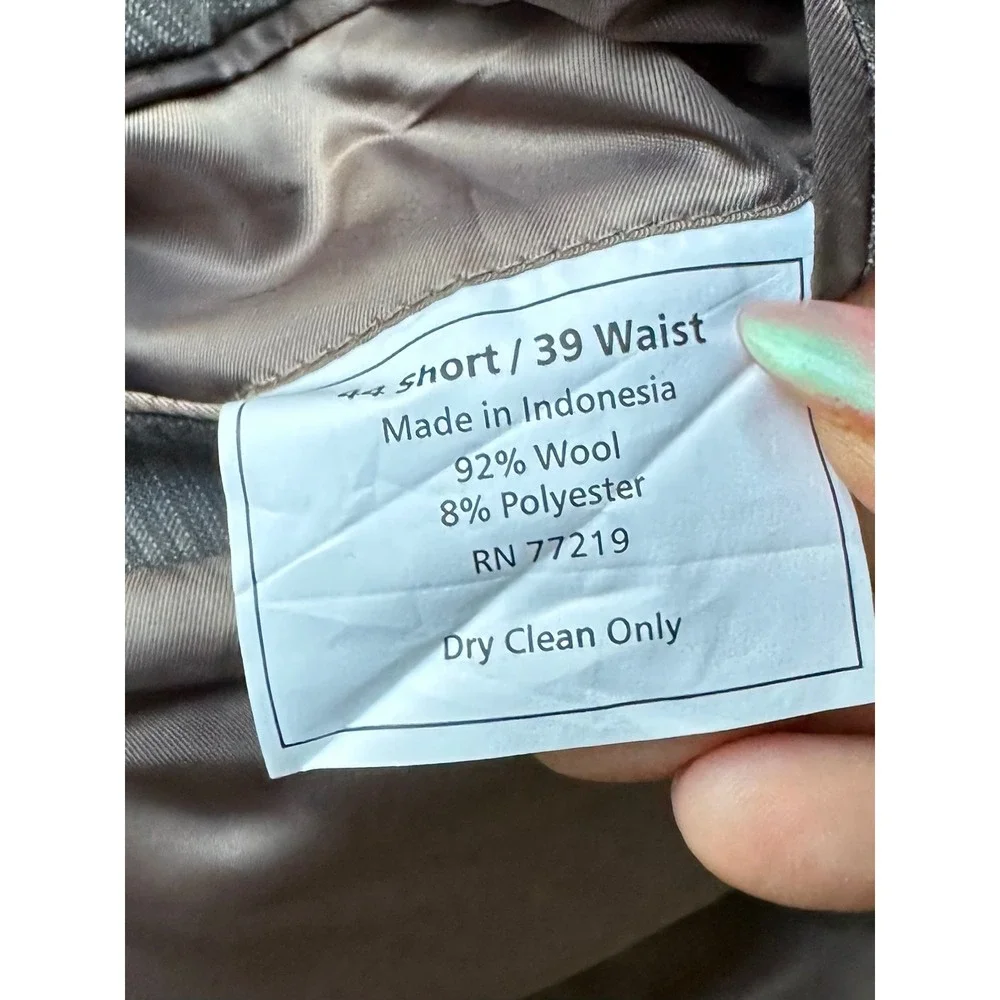 Joseph & Feiss Mens Gray Pinstripe Wool Blend Blazer Sport Coat 44 Short